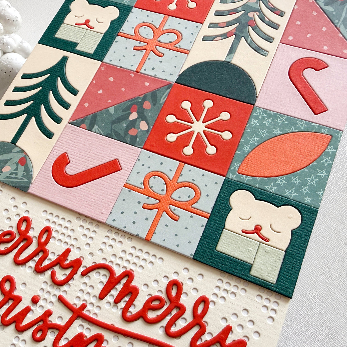 Christmas Mosaic Background 5x5" Cover Plate