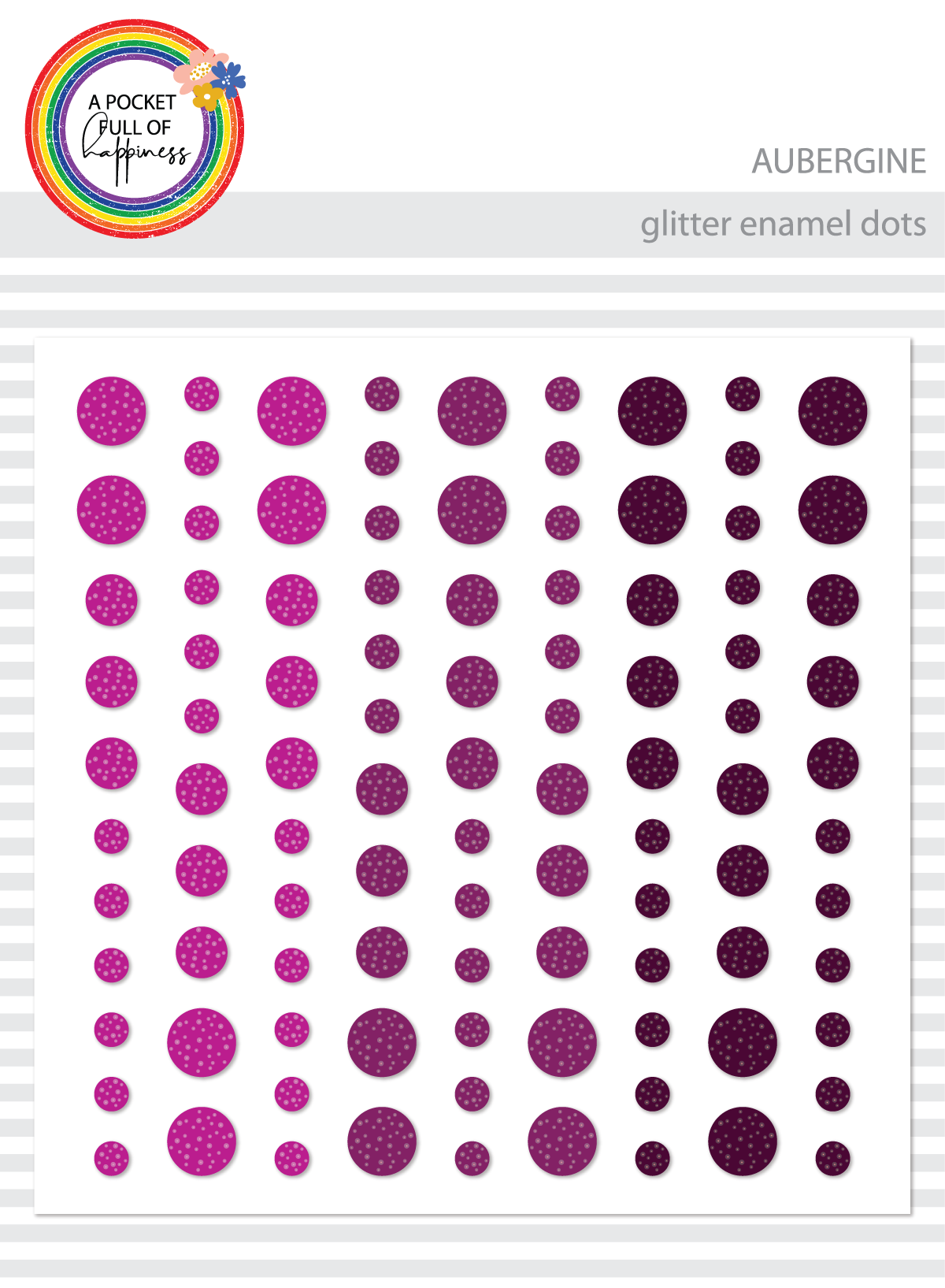 Glitter Enamel Dots, 99Pc - Aubergine