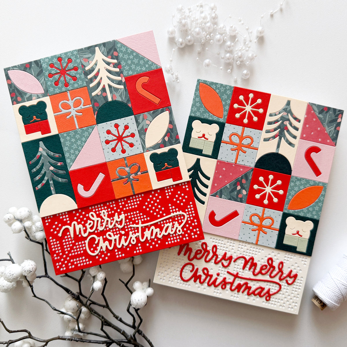 Christmas Mosaic Background 5x5" Cover Plate