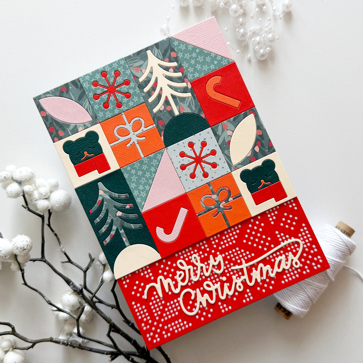 Christmas Mosaic Background 5x5" Cover Plate