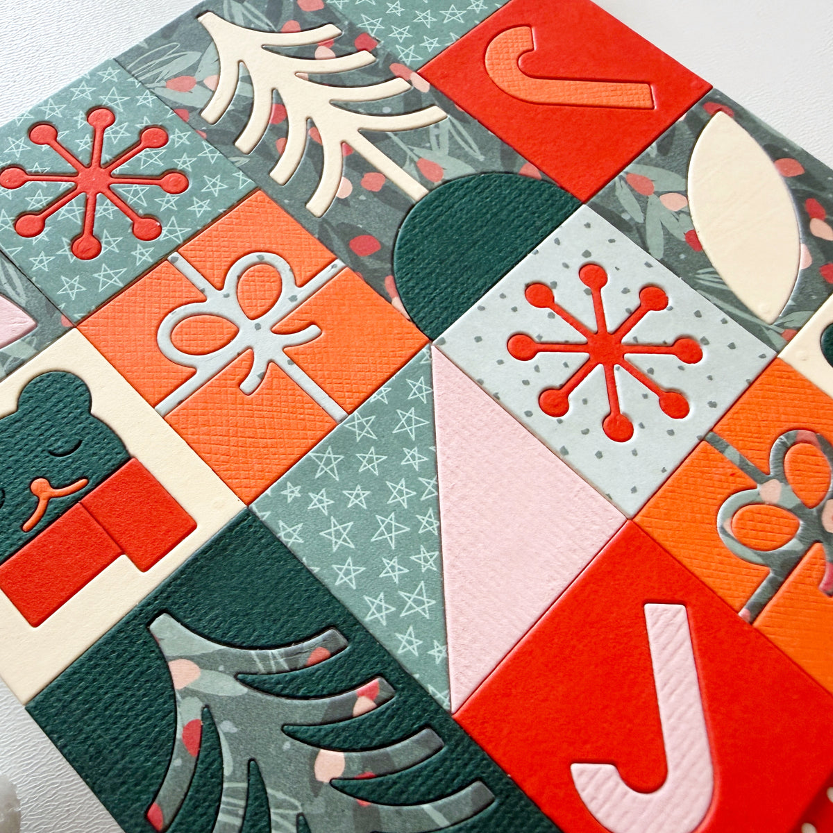 Christmas Mosaic Background 5x5" Cover Plate