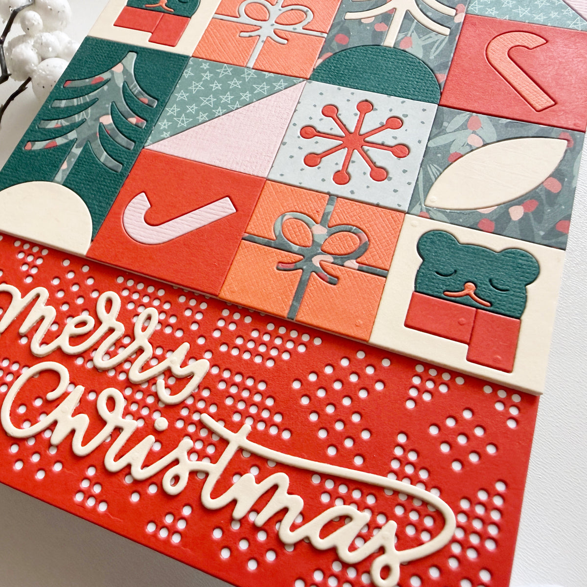 Christmas Mosaic Background 5x5" Cover Plate