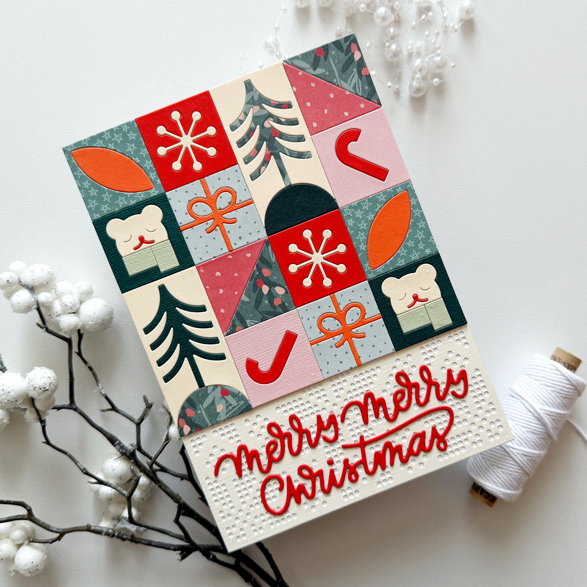 Christmas Mosaic Background 5x5" Cover Plate