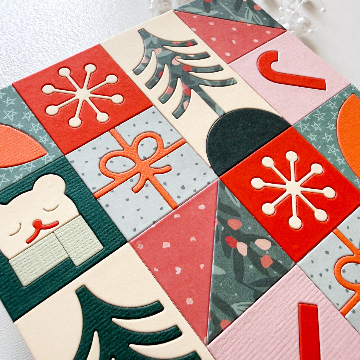 Christmas Mosaic Background 5x5" Cover Plate