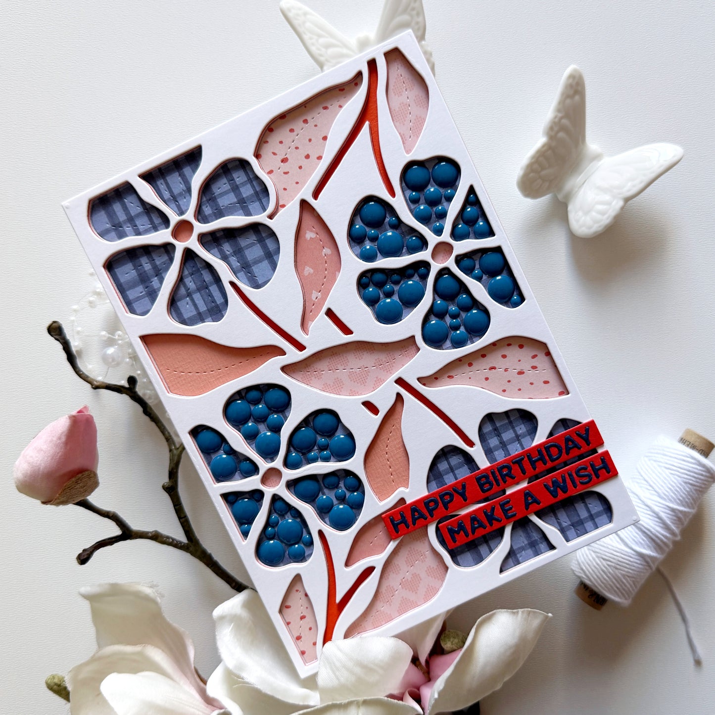 Stitched Flowers Background 5x7" Cover Plate