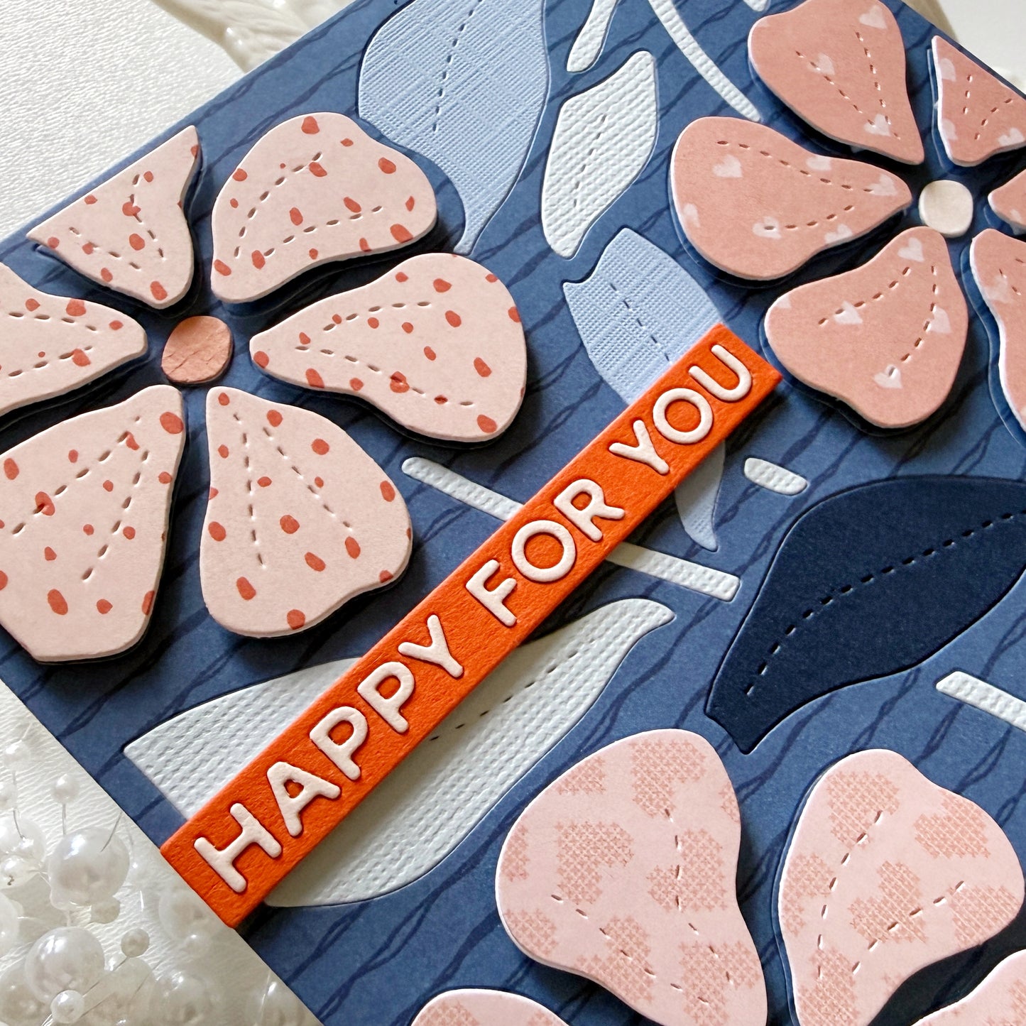 Stitched Flowers Background 5x7" Cover Plate