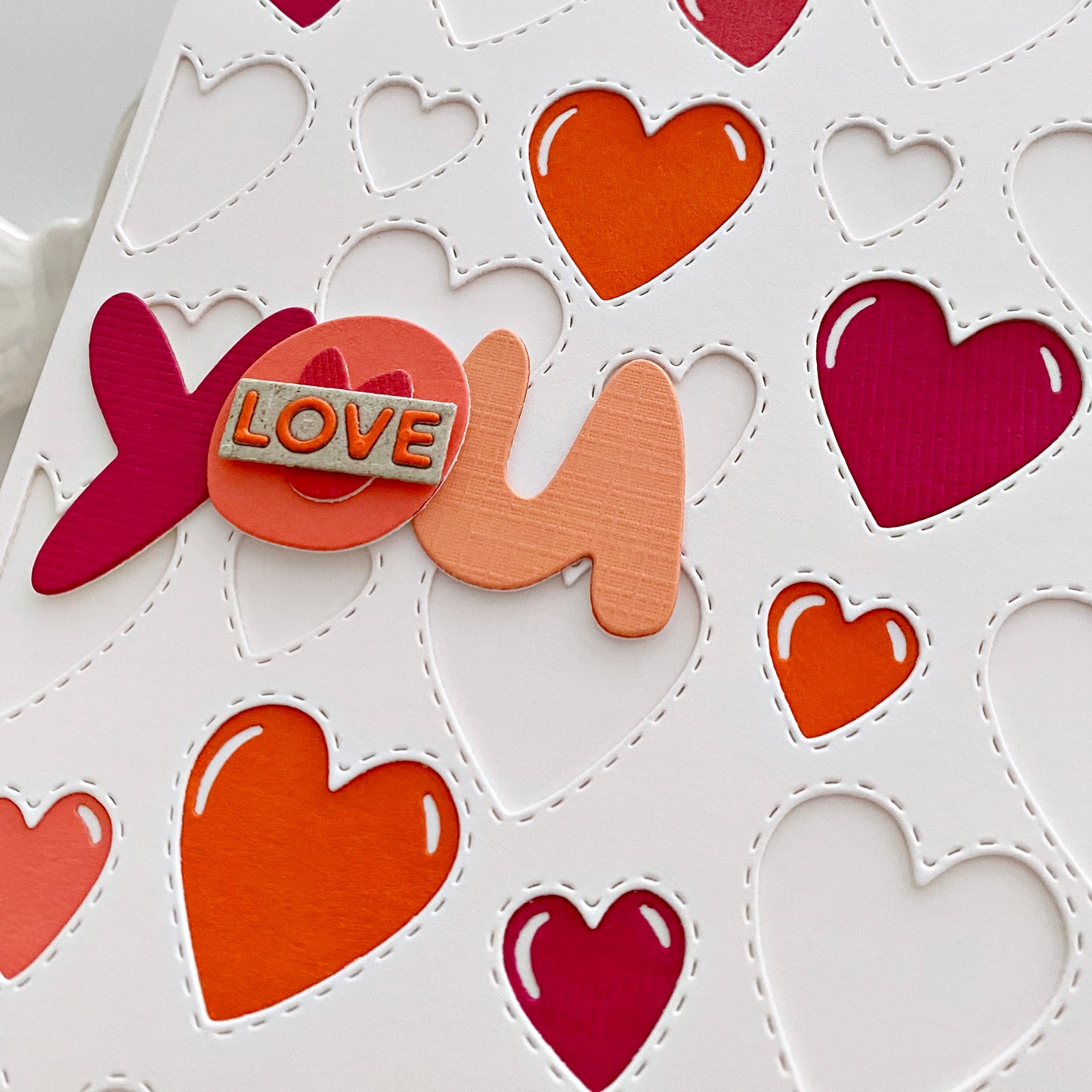 Stitched Hearts Background 5x7" Cover Plate