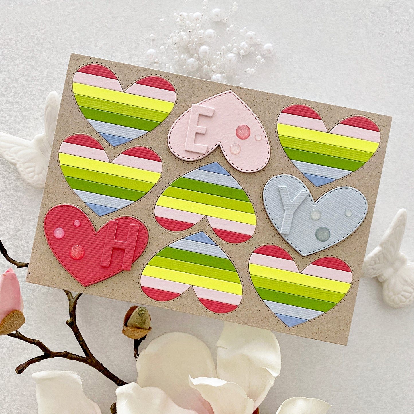 Rainbow Hearts Background 5x7" Cover Plate