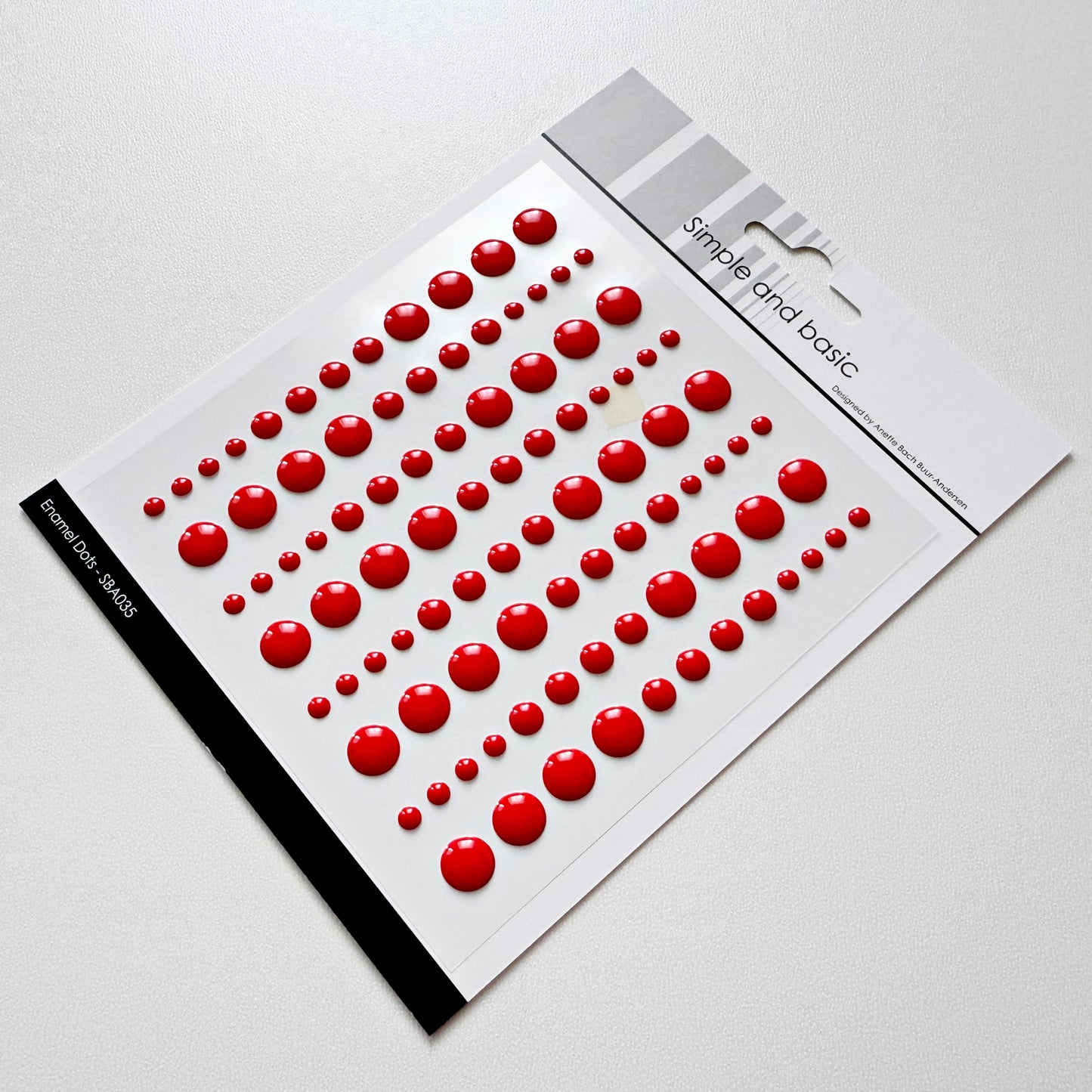 Solid Enamel Dots, 96 Stk - Rosa Rot