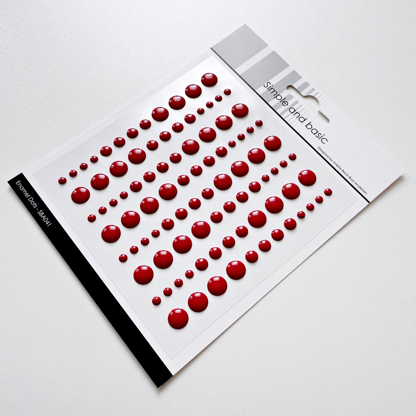 Solid Enamel Dots, 96 Stk - Burgunderrot