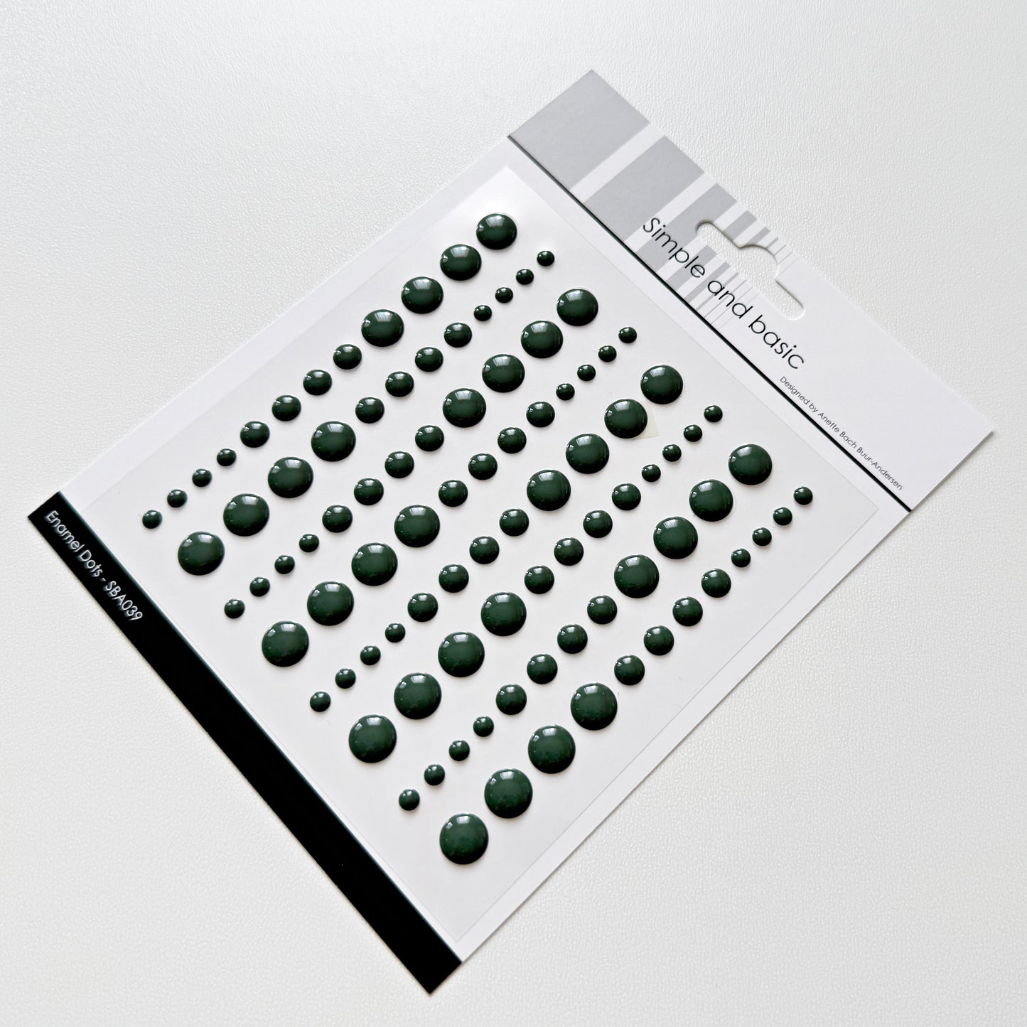 Solid Enamel Dots, 96 Stk - Moosgrün