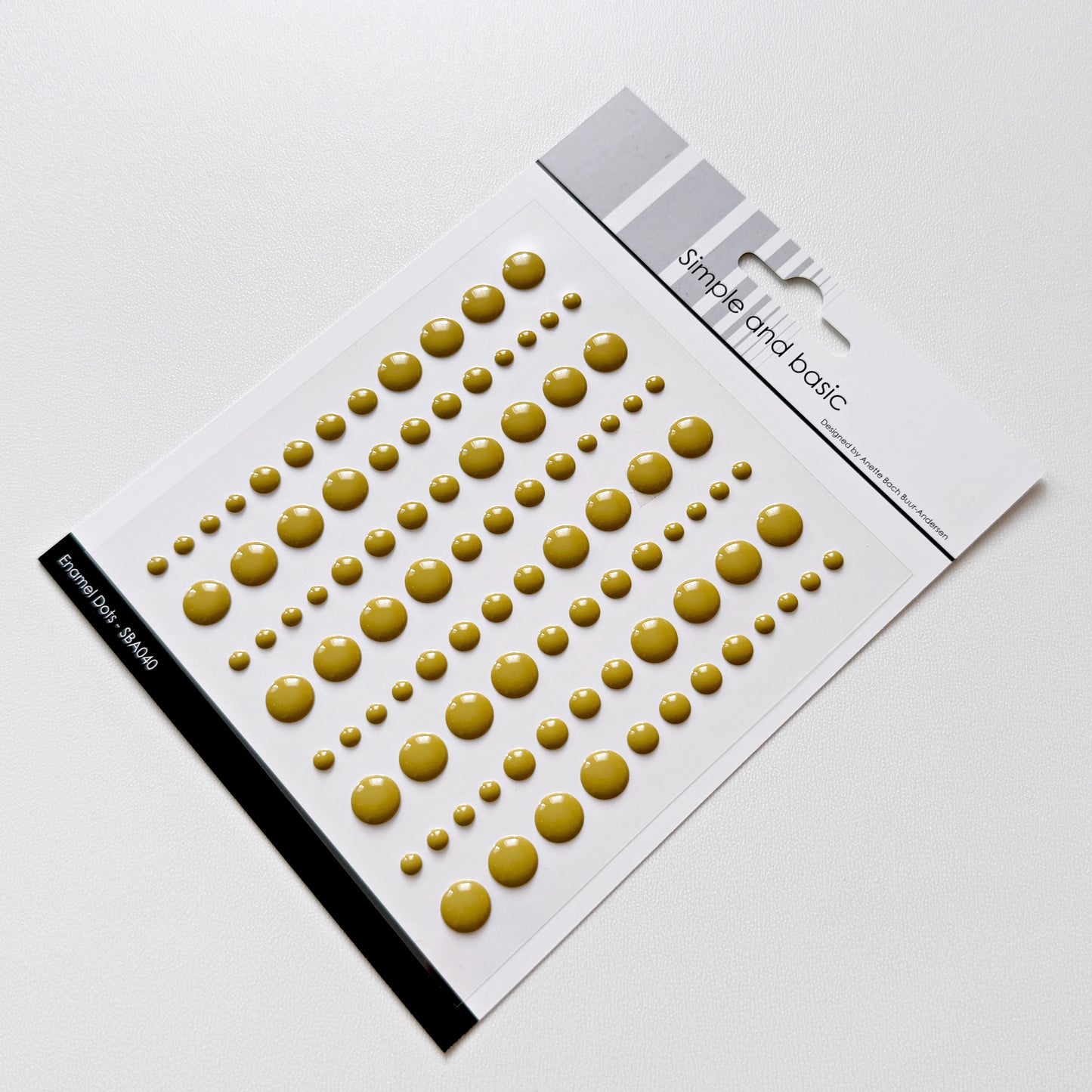 Solid Enamel Dots, 96 Stk - Olivgrün