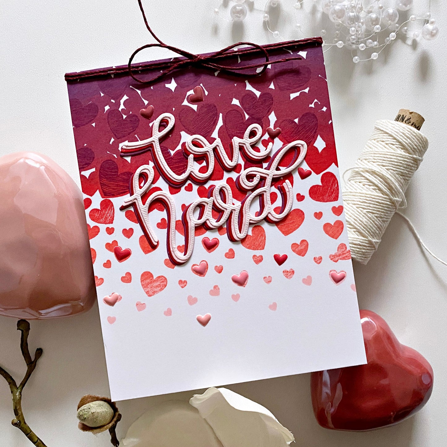 Falling Hearts Background Stamp Set