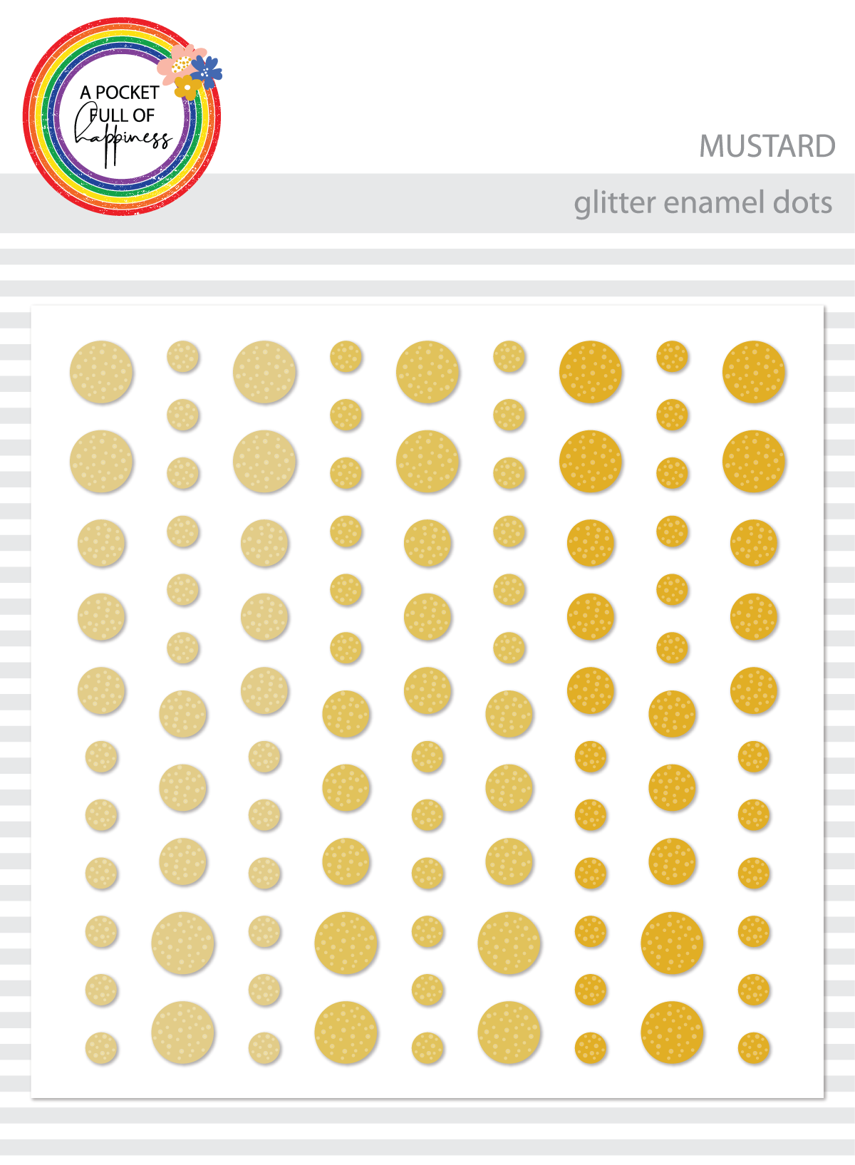 Glitter Enamel Dots, 99Pc - Mustard