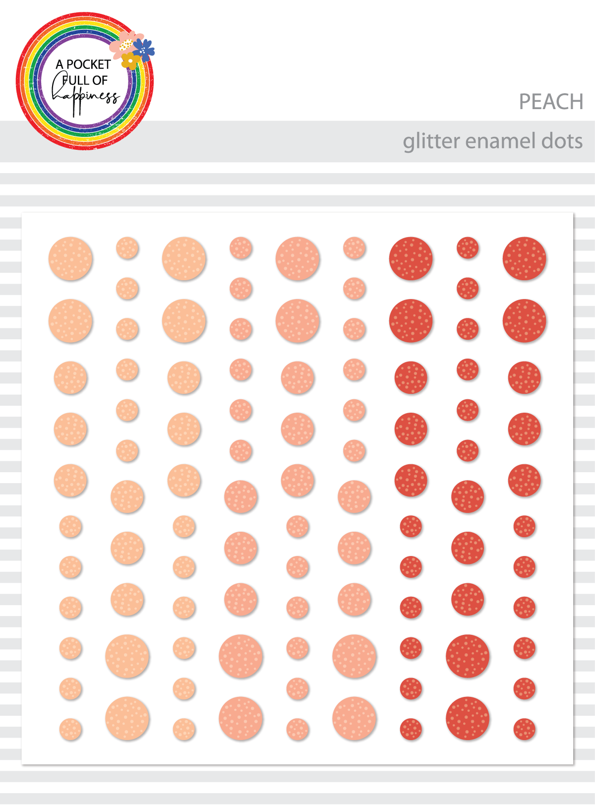 Glitter Enamel Dots, 99Pc - Peach