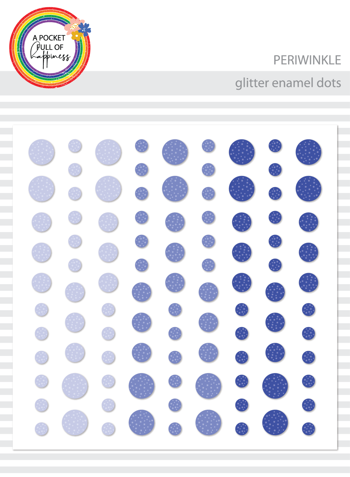 Glitter Enamel Dots, 99Pc - Periwinkle