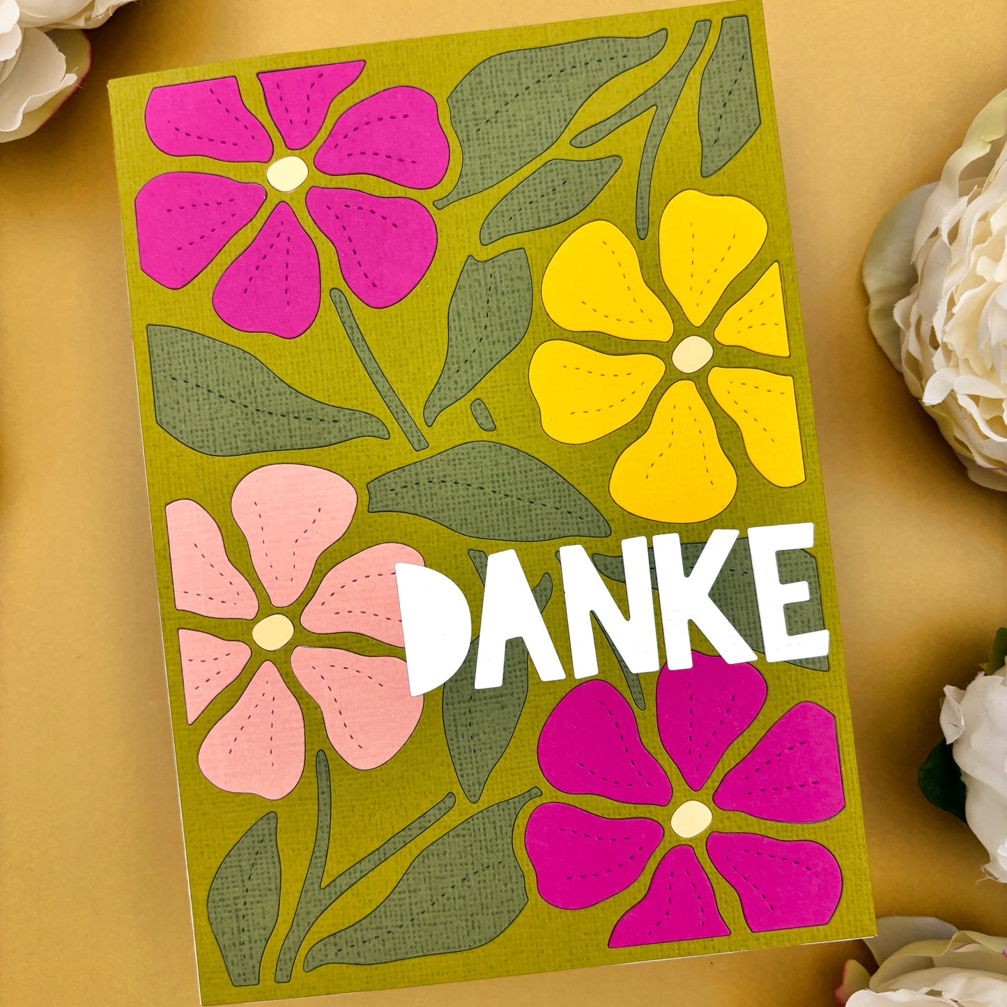 Stitched Flowers Background 5x7" Cover Plate