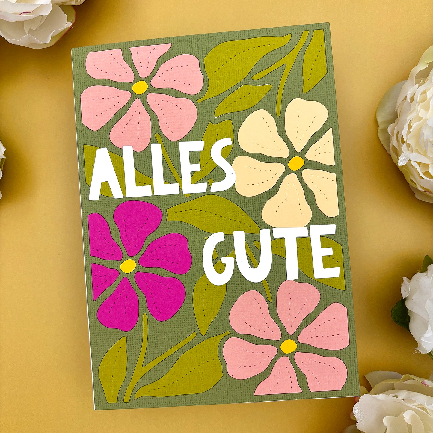 Stitched Flowers Background 5x7" Cover Plate